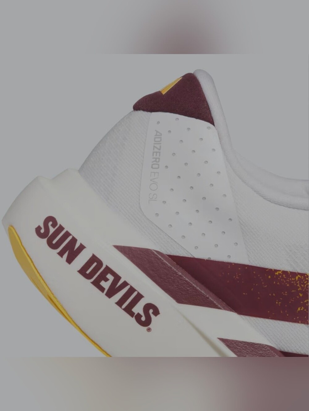 Adidas Adizero Evo SL NCAA Arizona State Running Shoes JQ4572 M Sz 5.5 / W Sz 7 - Picture 9 of 10